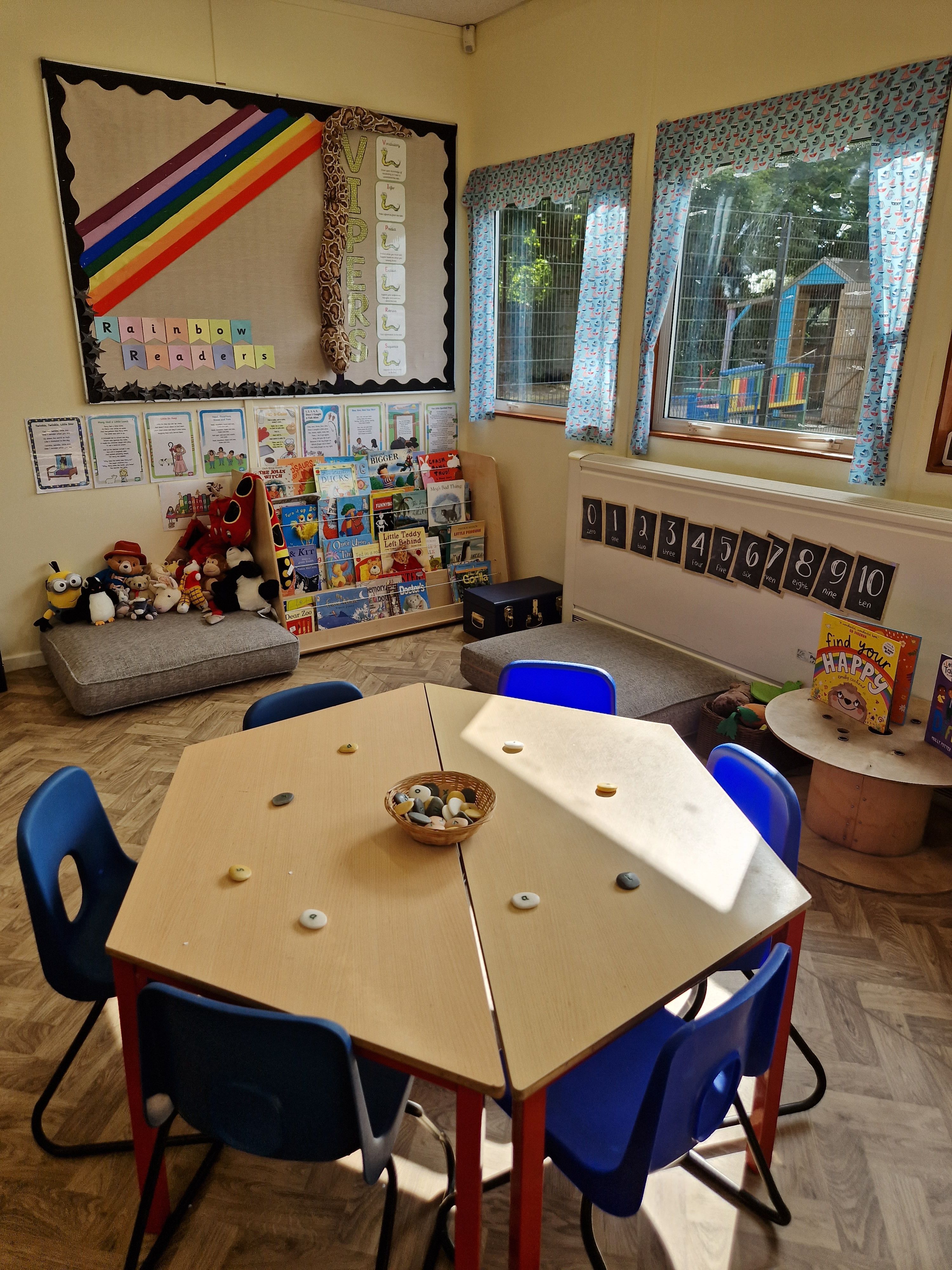 reading corner in butterfly room