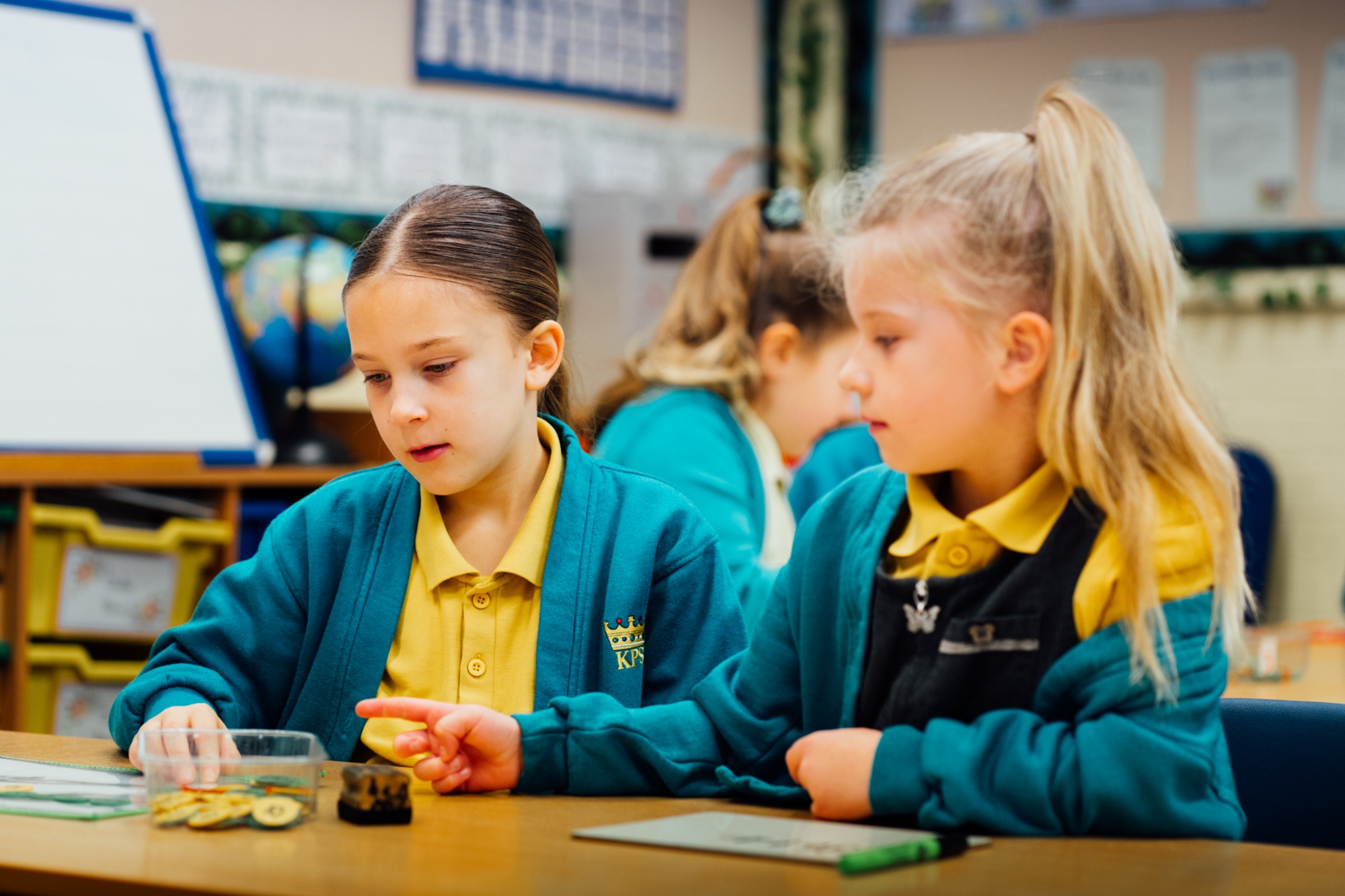Two children in maths lesson