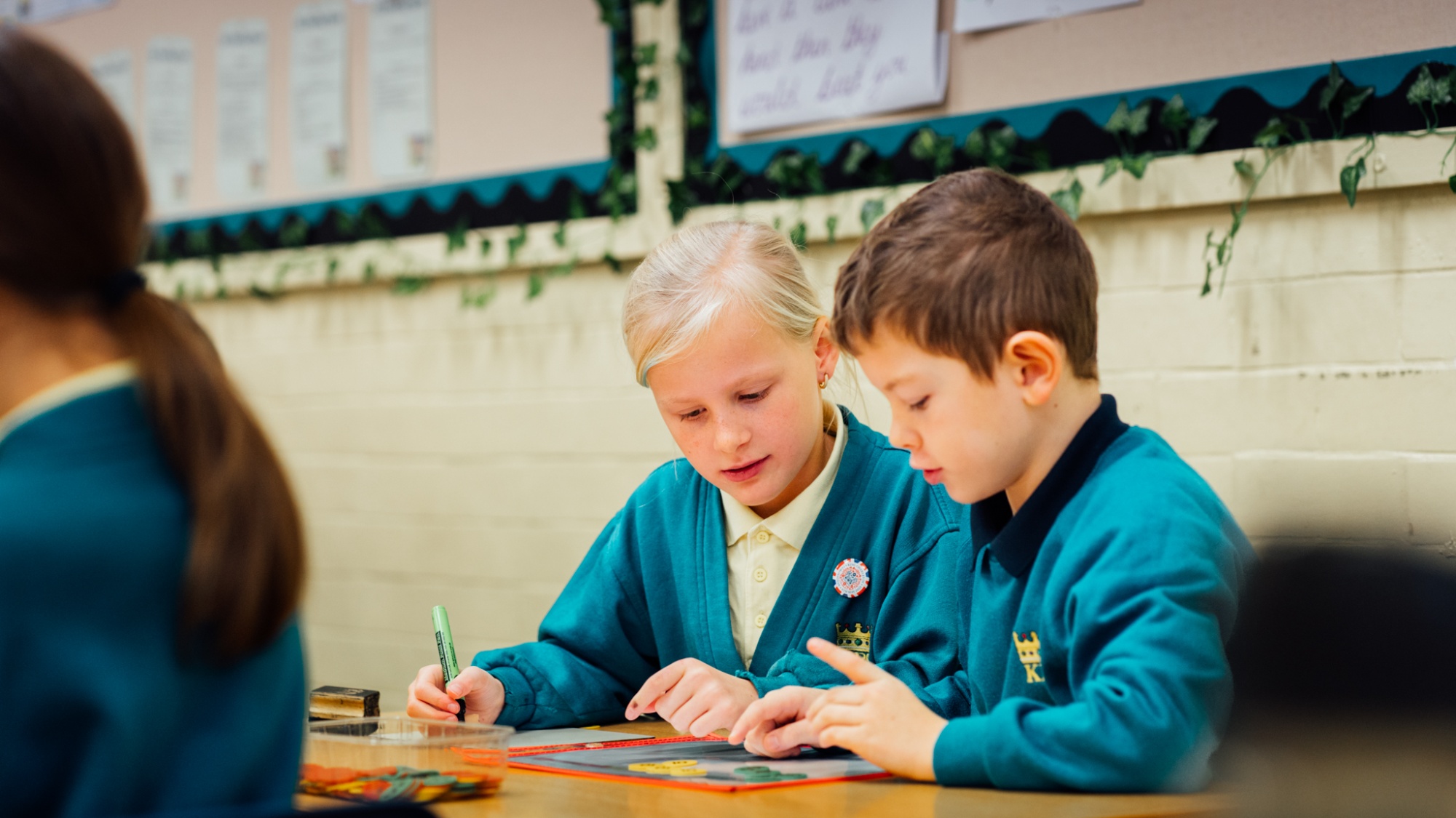 two students in maths lesson